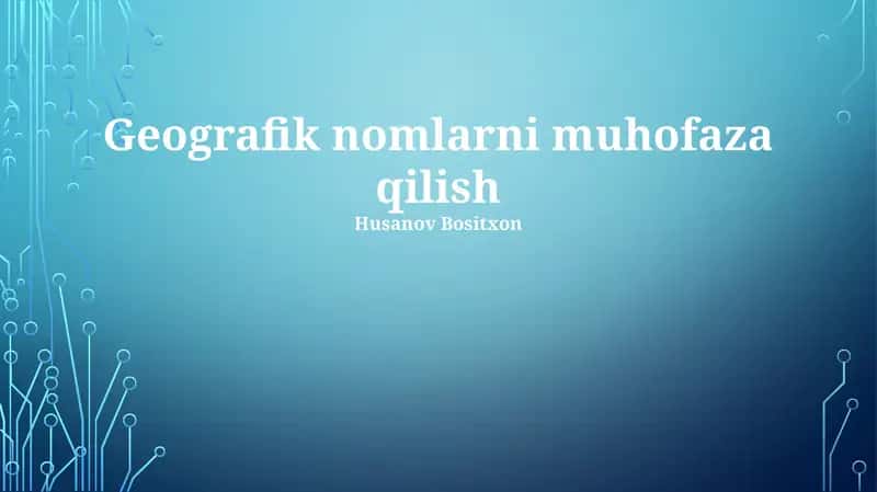 Geografik nomlarni muhofaza qilish