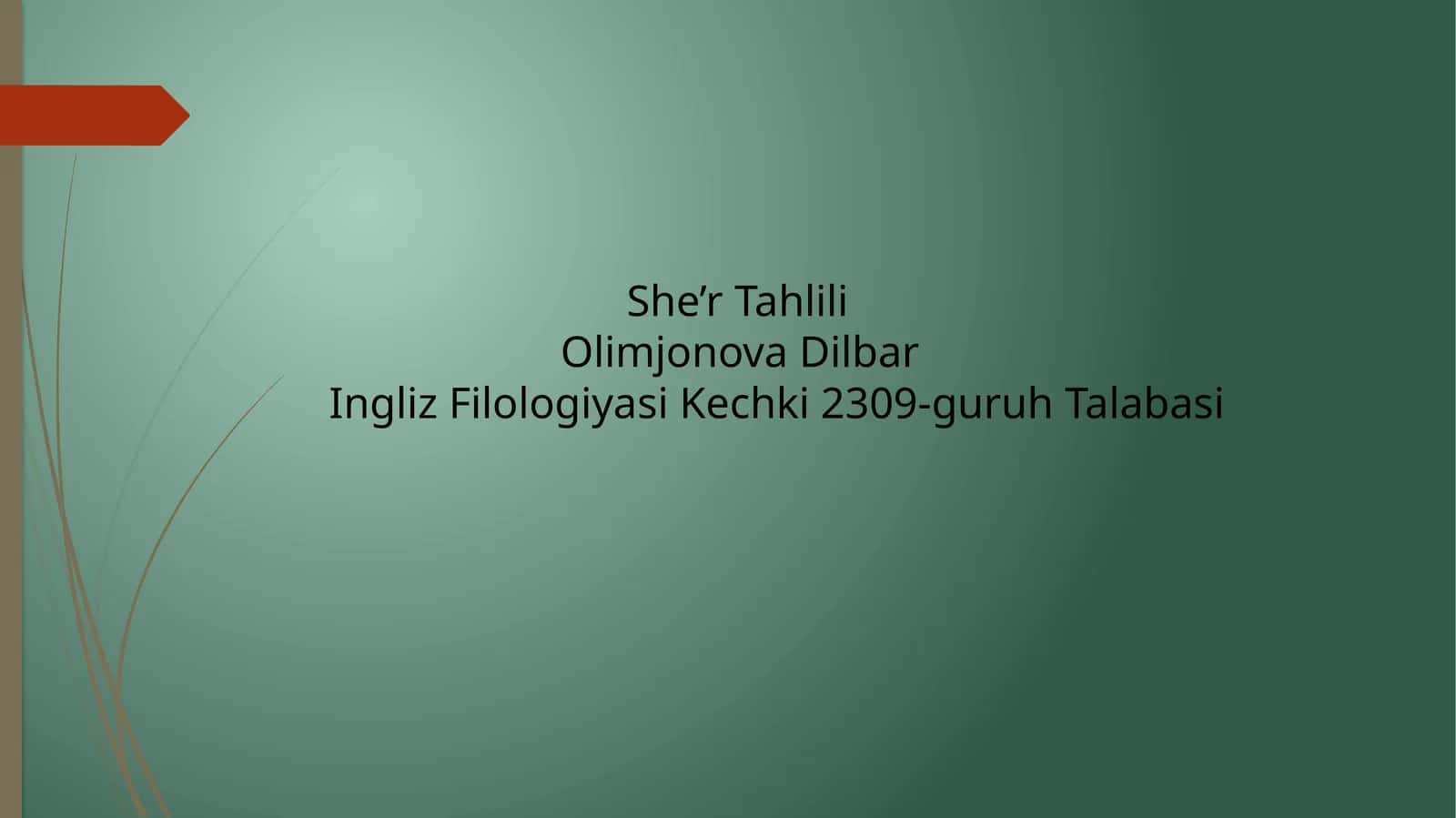 O’ZBEKNING AYOLLARI