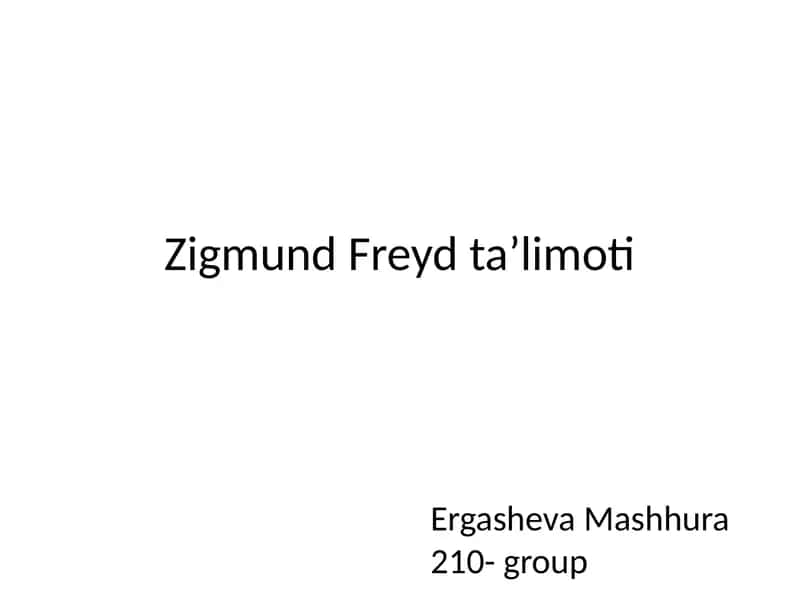 Zigmund Freyd ta'limoti