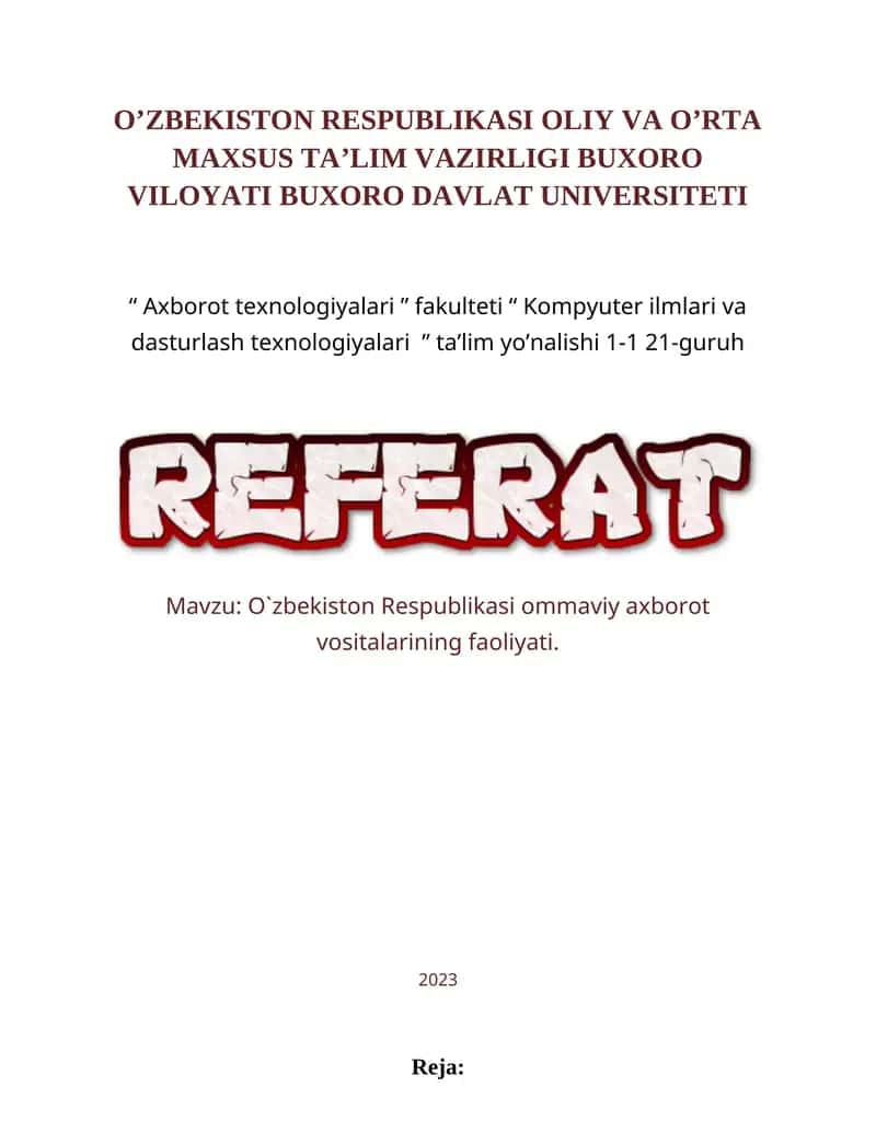 Ommaviy axborot vositalari faoliyati