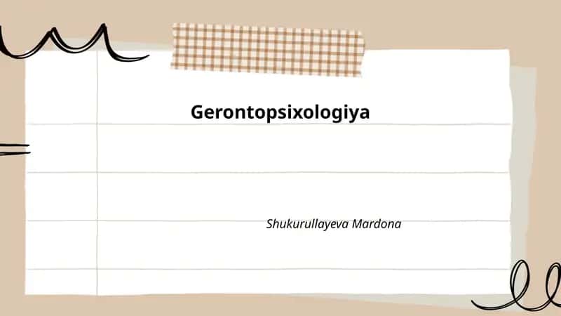 Gerontopsixologiya