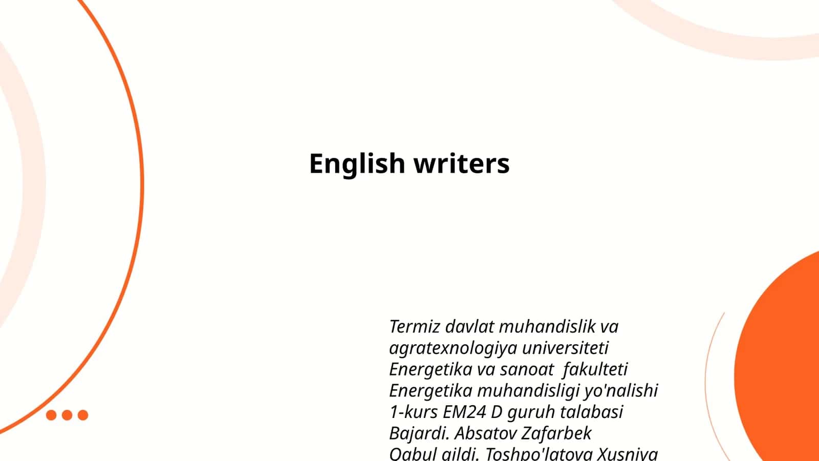 Energetika muhandisligi yo'nalishi