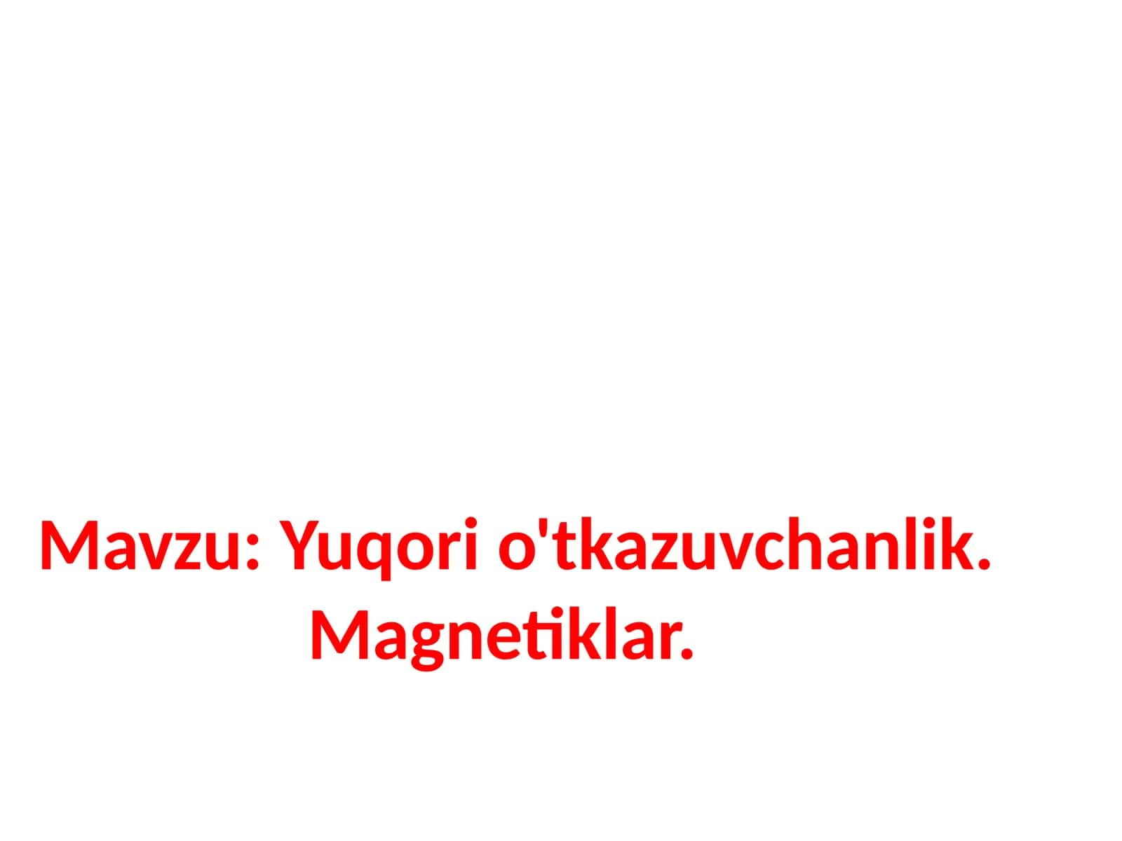 Yuqorio'tkazuvchanlik