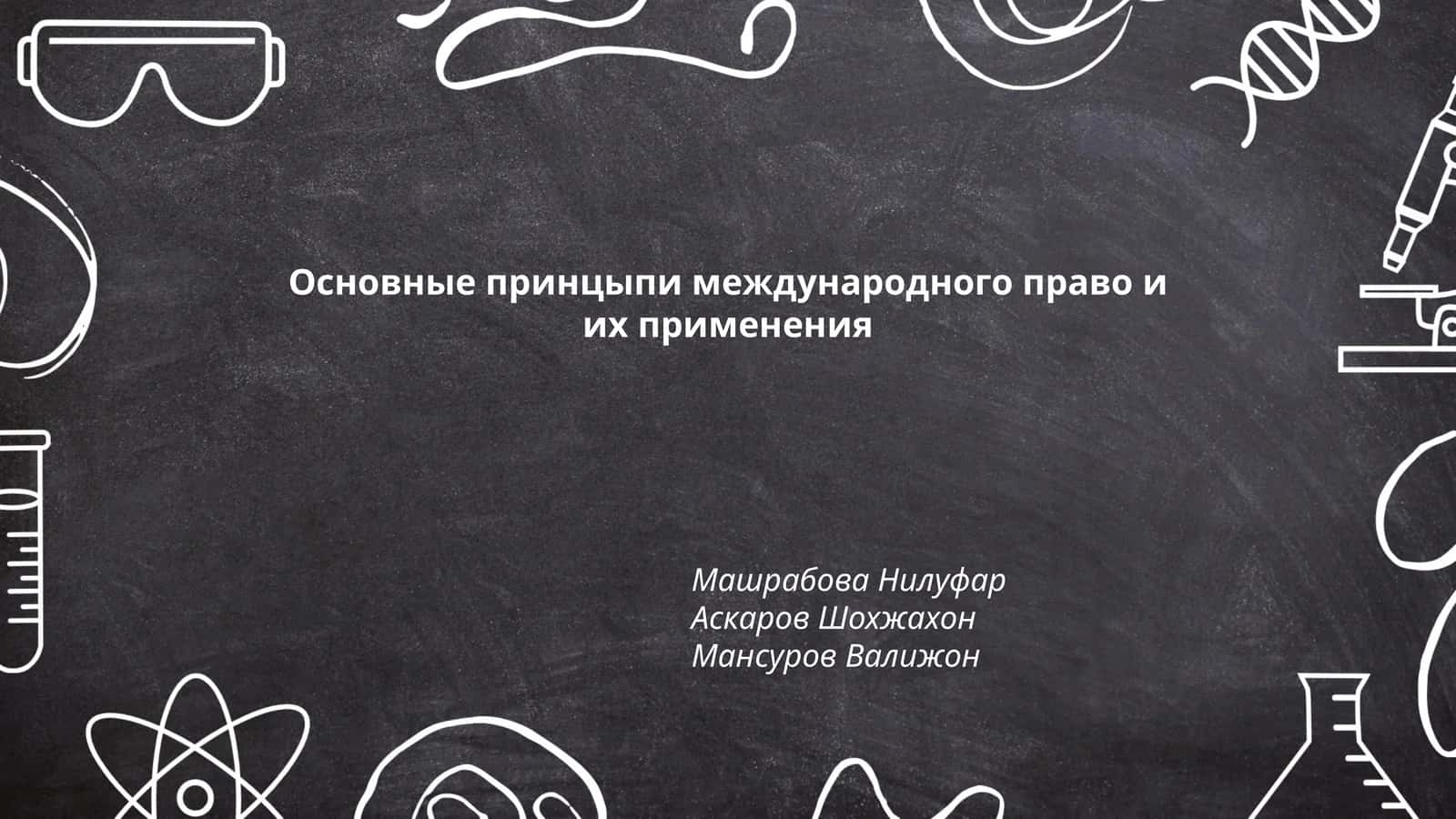 Основные принцыпи международного право и их применения