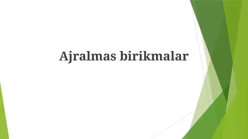 Ajralmasbirikmalar