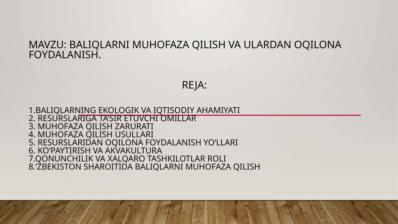 Baliqlarning ekologik va iqtisodiy ahamiyati