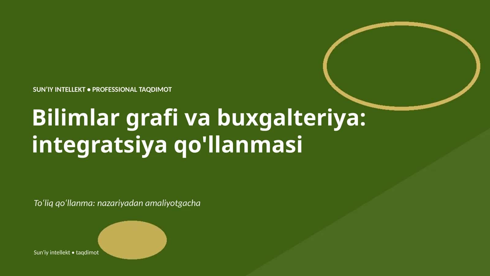 Bilimlar grafi va buxgalteriya: integratsiya qo'llanmasi