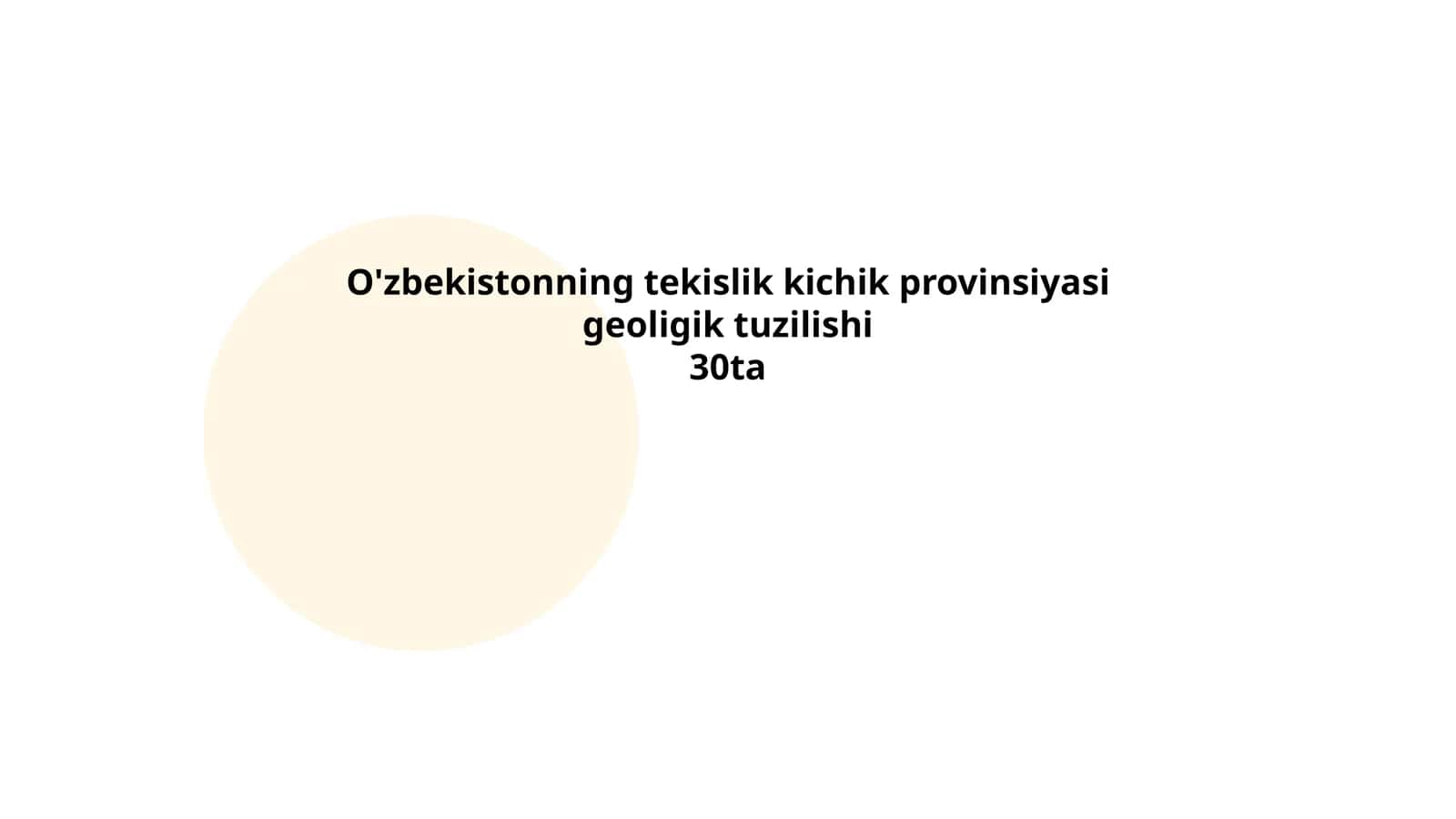 O'zbekistonning tekislik kichik provinsiyasi geoligik tuzilishi