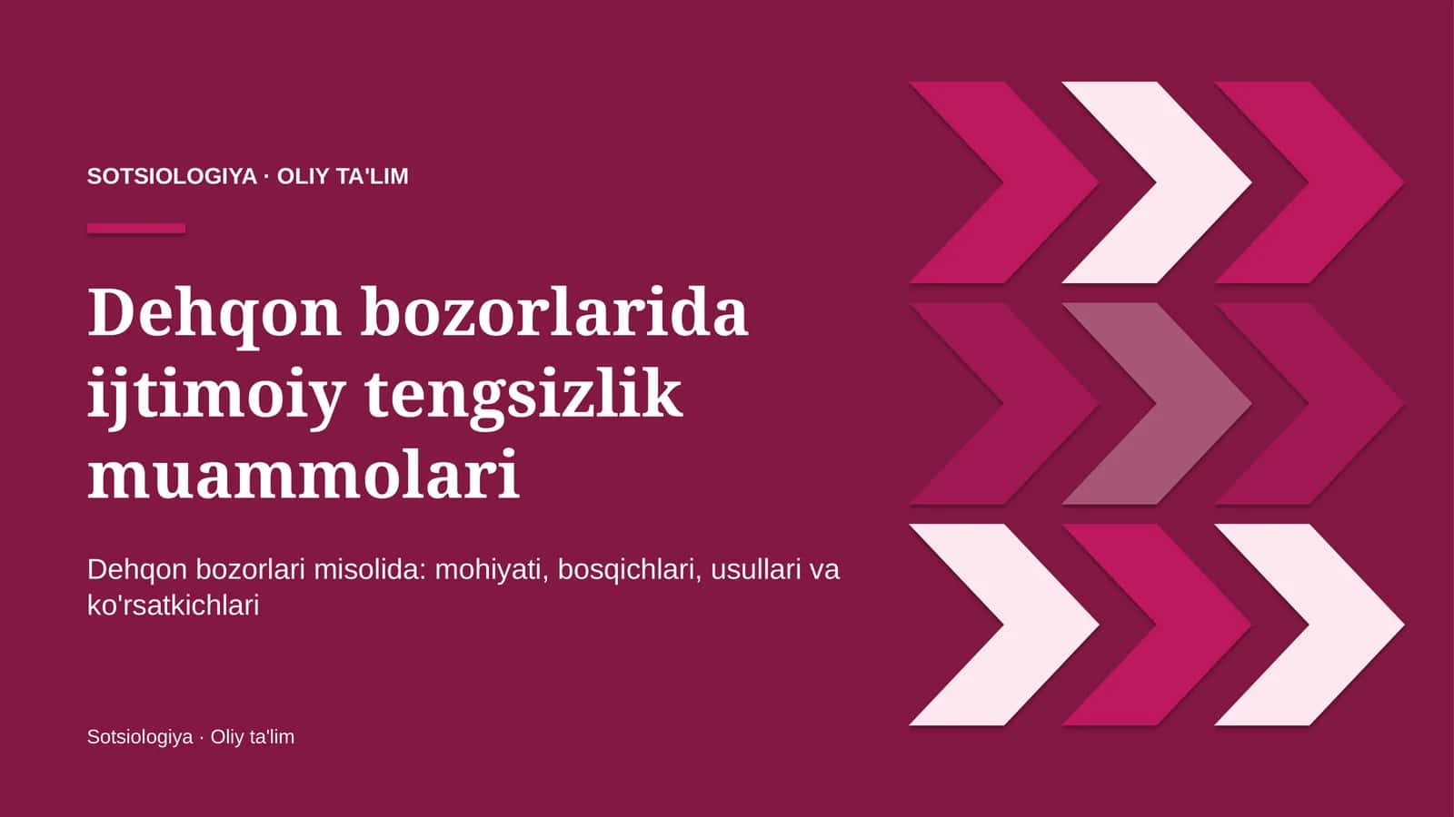Dehqon bozorlarida ijtimoiy tengsizlik muammolari