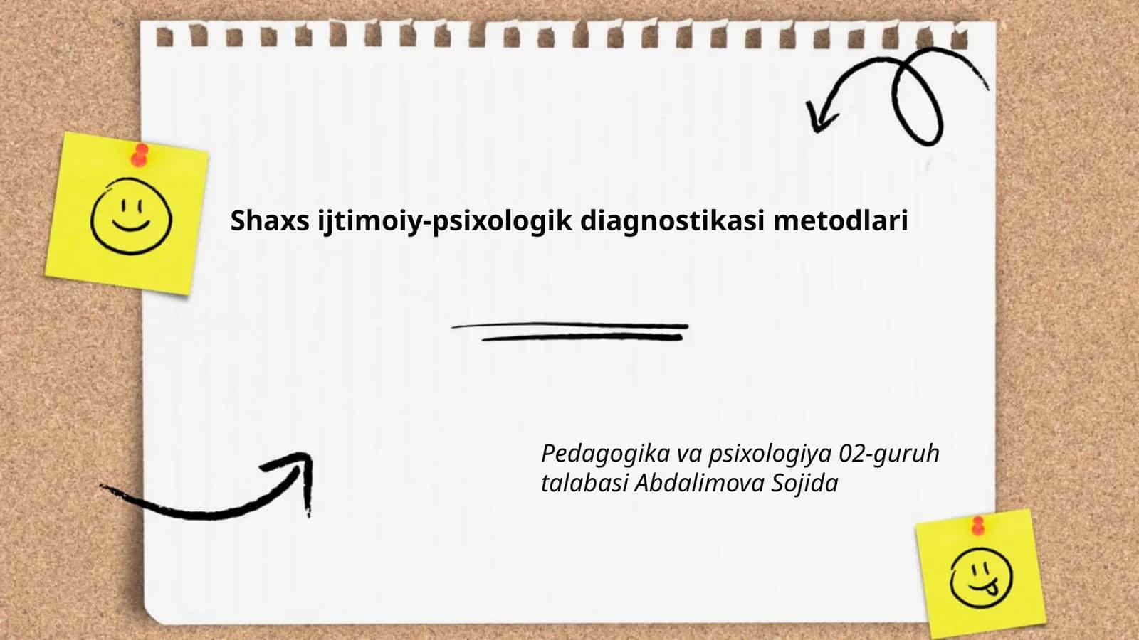 Shaxs ijtimoiy-psixologik diagnostikasi metodlari