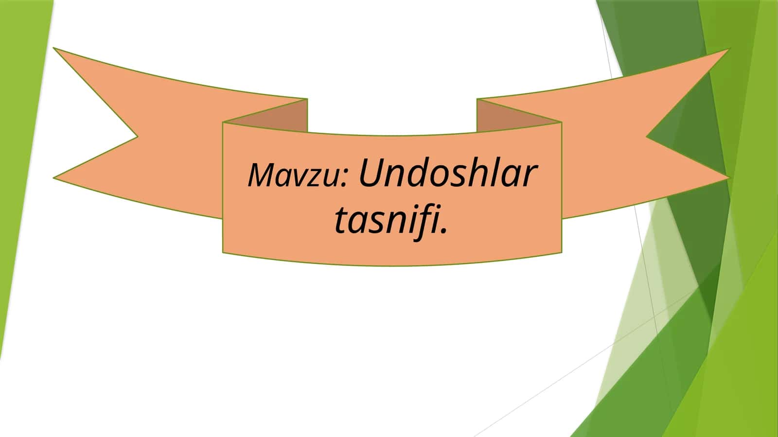 Undoshlar tasnifi