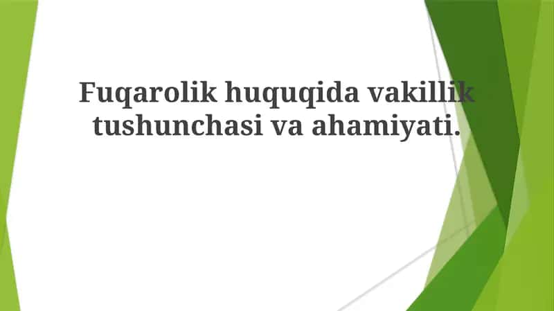 Fuqarolik huquqi va vakillik