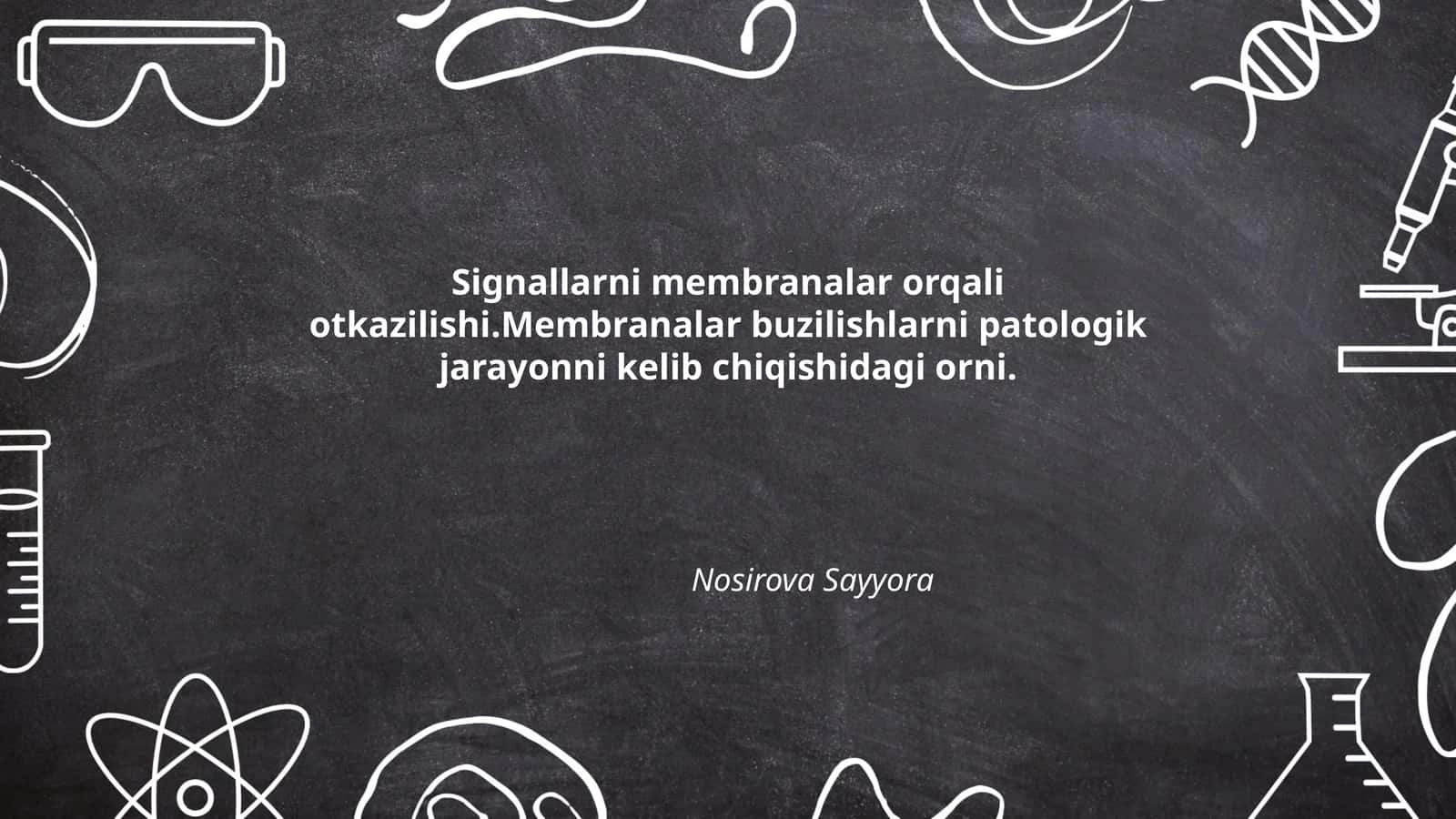 Signallarni membranalar orqali o'tkazilishi