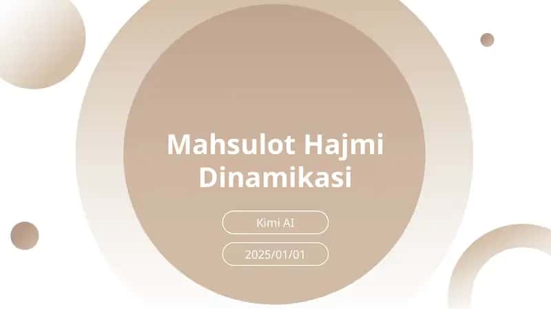 Mahsulot Hajmi Dinamikasi