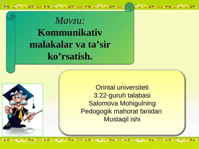 Pedagogik texnologiyalar va pedagogik mahorat