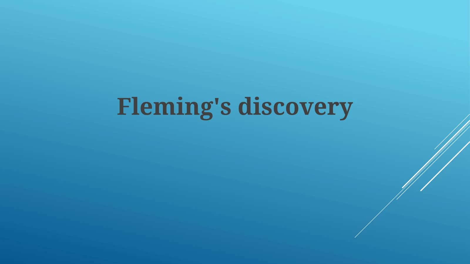Fleming's discovery