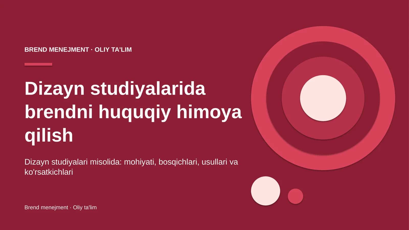 Dizayn studiyalarida brendni huquqiy himoya qilish