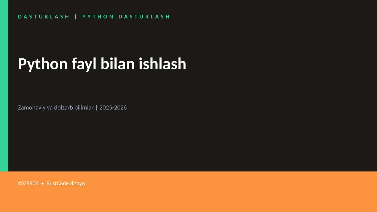 PYTHON DASTURLASH