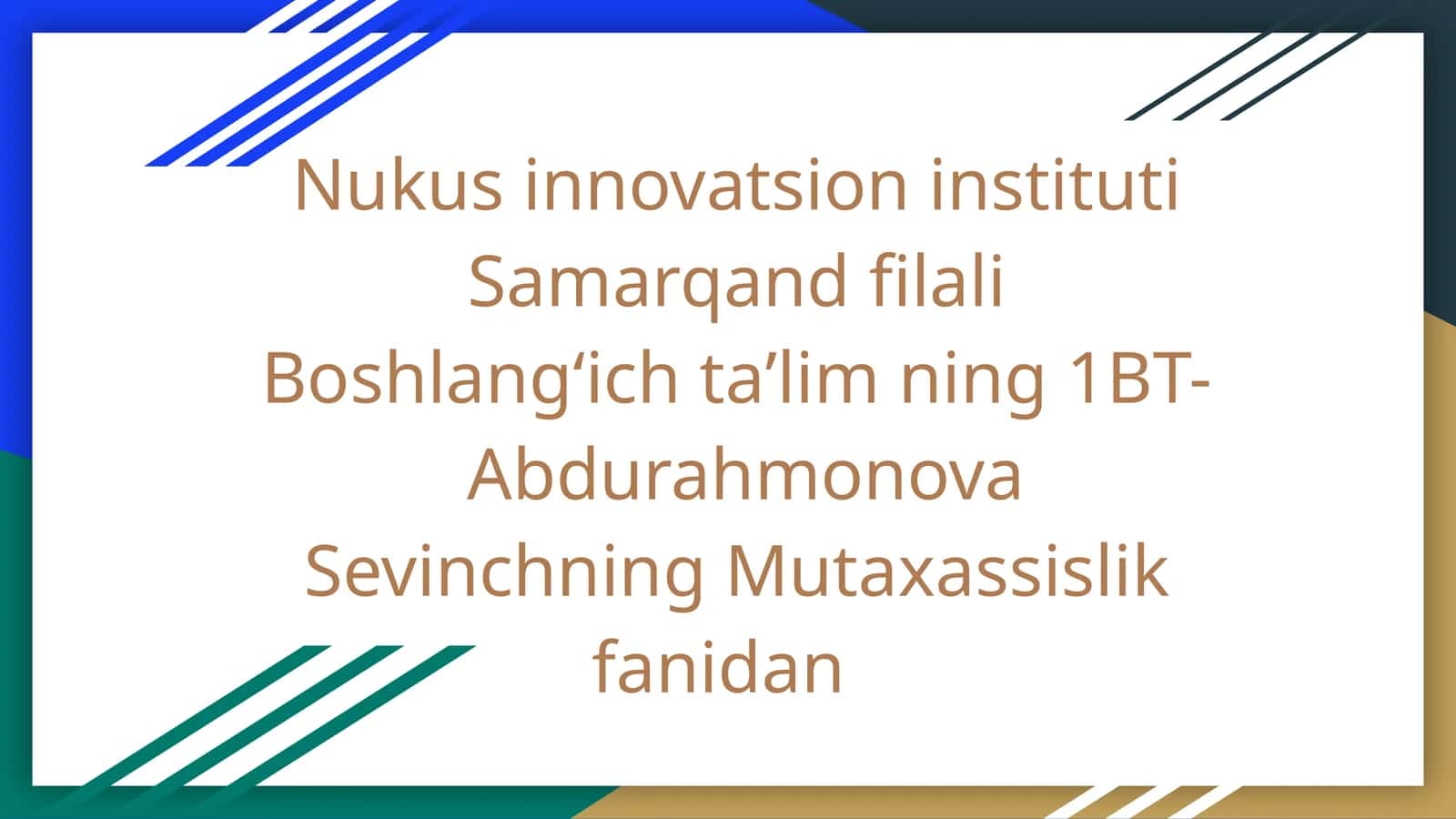 Masal janridagi asarlarni oʻqitish metodikasi