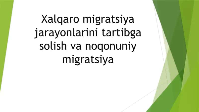 Xalqaro migratsiya jarayonlarini tartibga solish