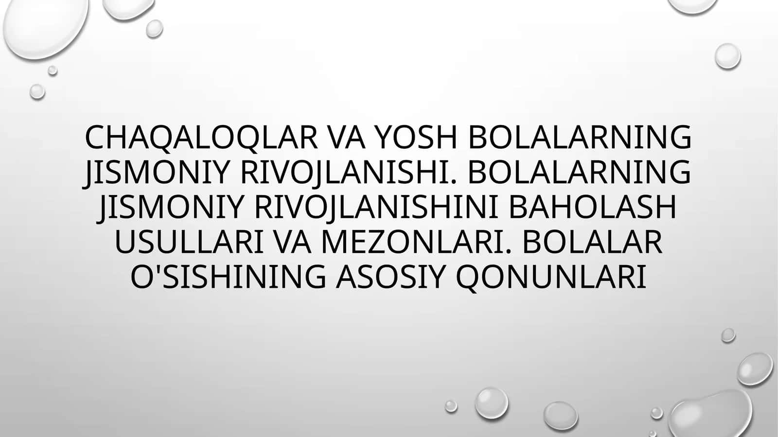 JISMONIY RIVOJLANISH –IRSIY OMILLAR VA ATROF MUHIT SHAROITLARI BILAN BOG’LIQ RIVOJLANISH VA RIVOJLANISH JARAYONLARINI TAVSIFLOVCHI MORFOLOGIK VA FUNKSIONAL XUSUSIYATLAR TO’PLAMI