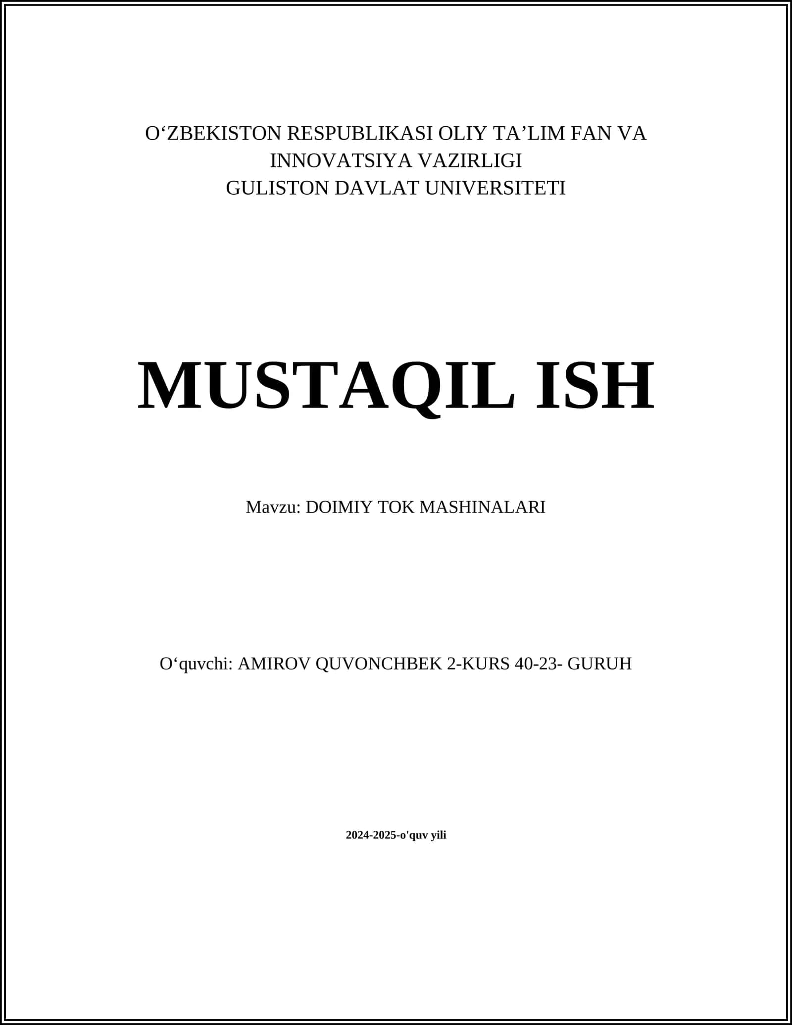 DOIMIY TOK MASHINALARI
