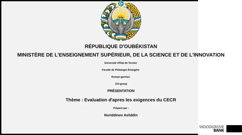Evaluation d'apres les exigences du CECR