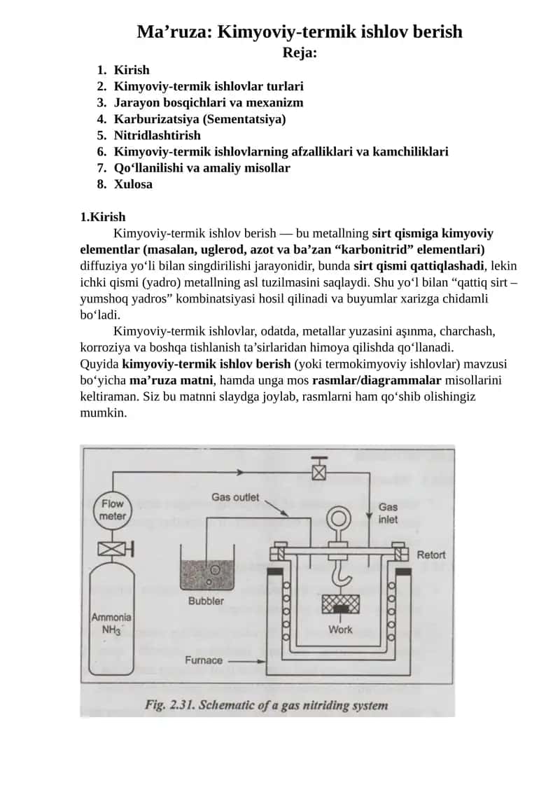 Kimyoviy-termik ishlovlar