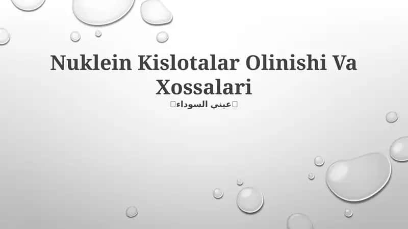Nuklein Kislotalar Olinishi Va Xossalari