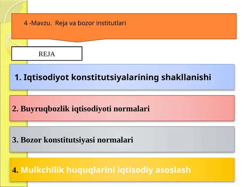 Iqtisodiyot konstitutsiyalarining shakllanishi