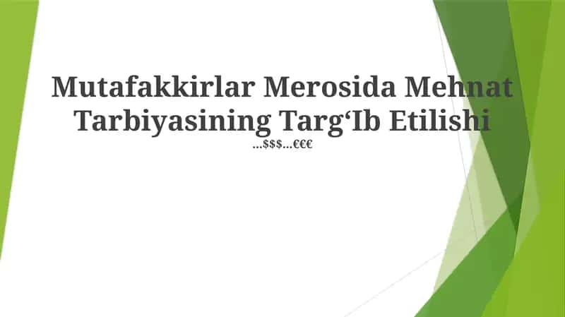 Mehnat Tarbiyasi