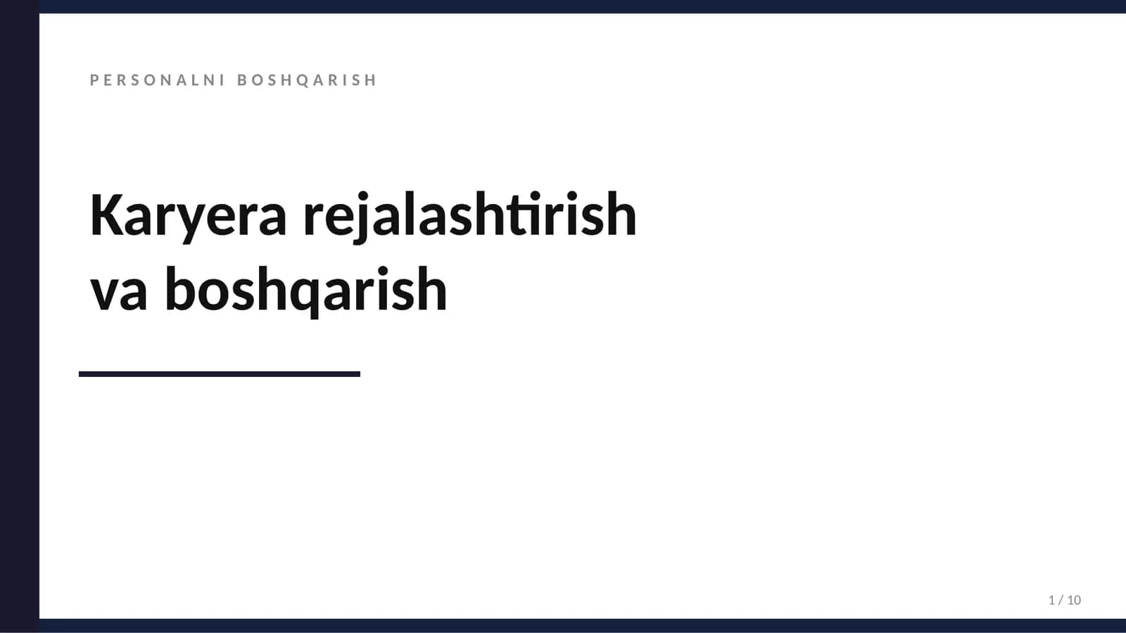 Karyera rejalashtirish va boshqarish