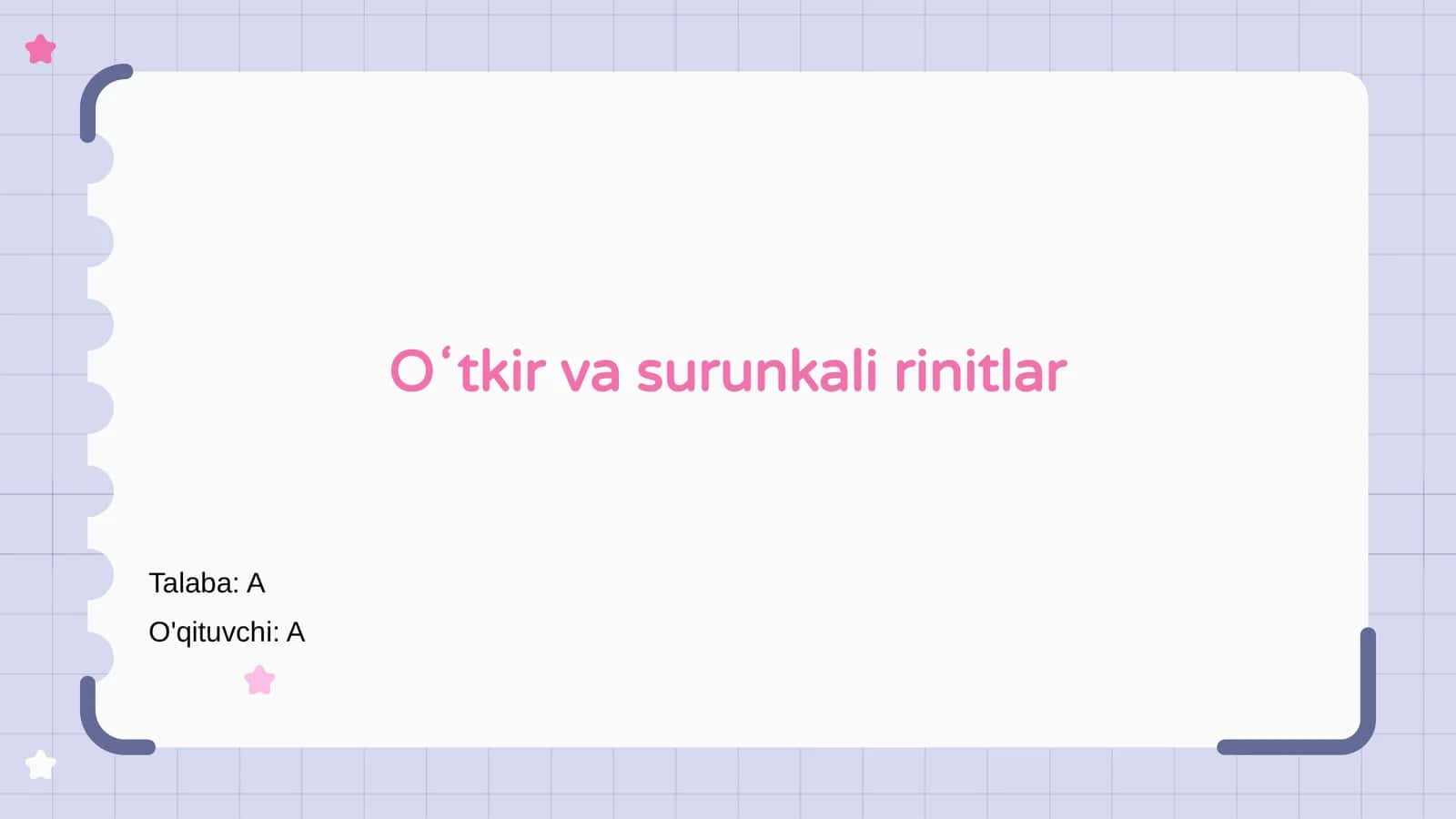 Oʻtkir va surunkali rinitlar