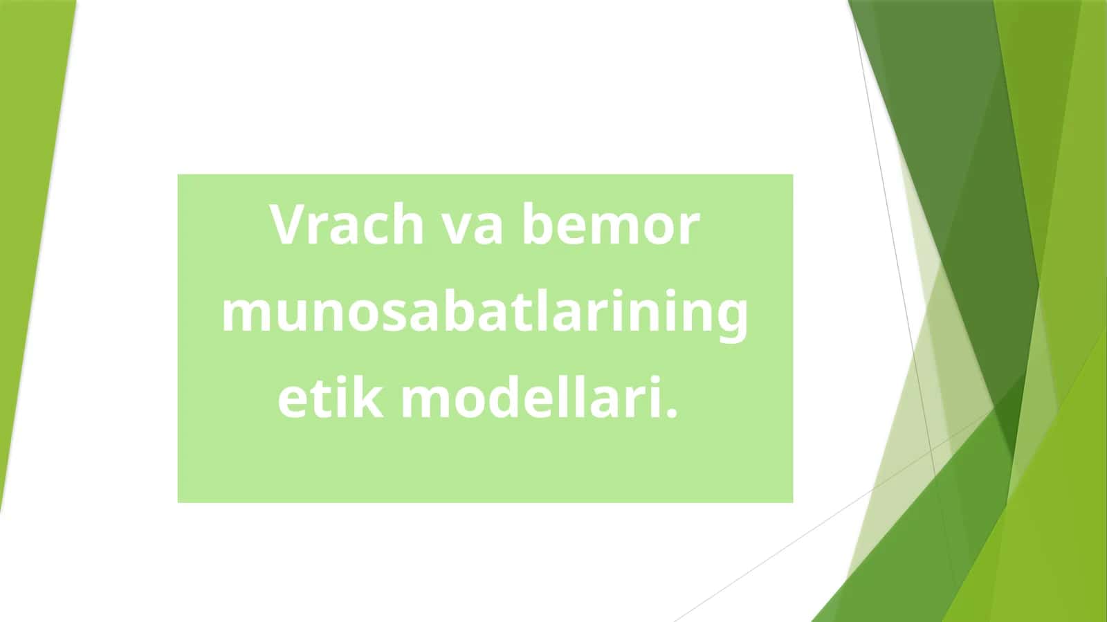 Vrach va bemor munosabatlari