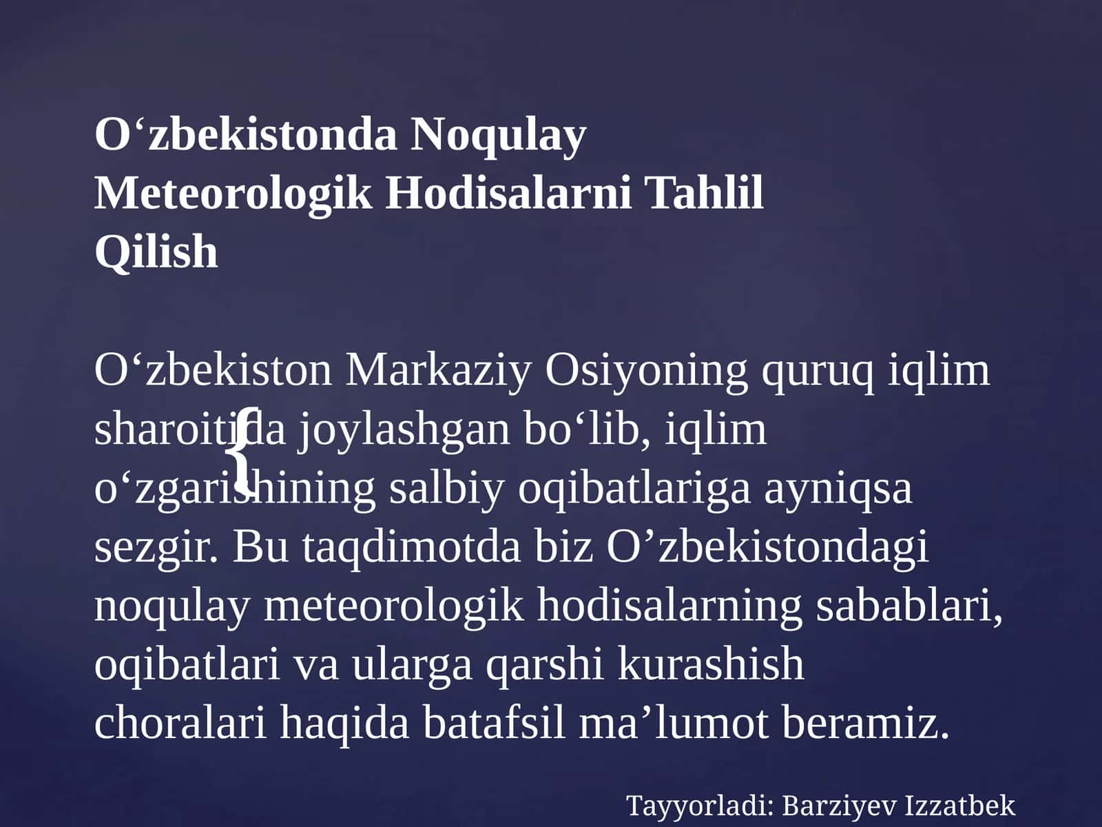 Noqulay Meteorologik Hodisalar