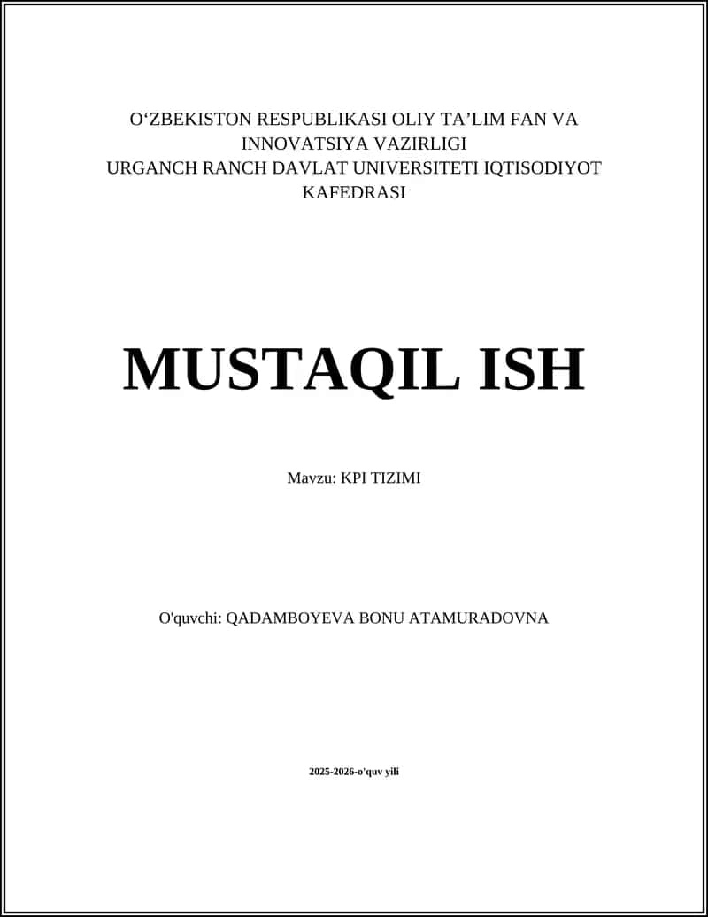 KPI TIZIMI