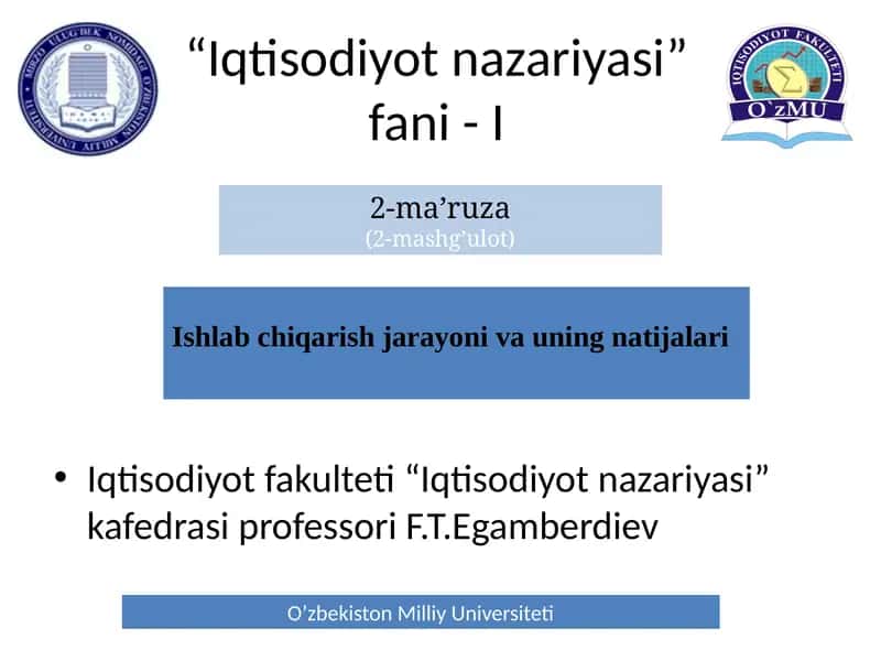 Iqtisodiyot nazariyasi