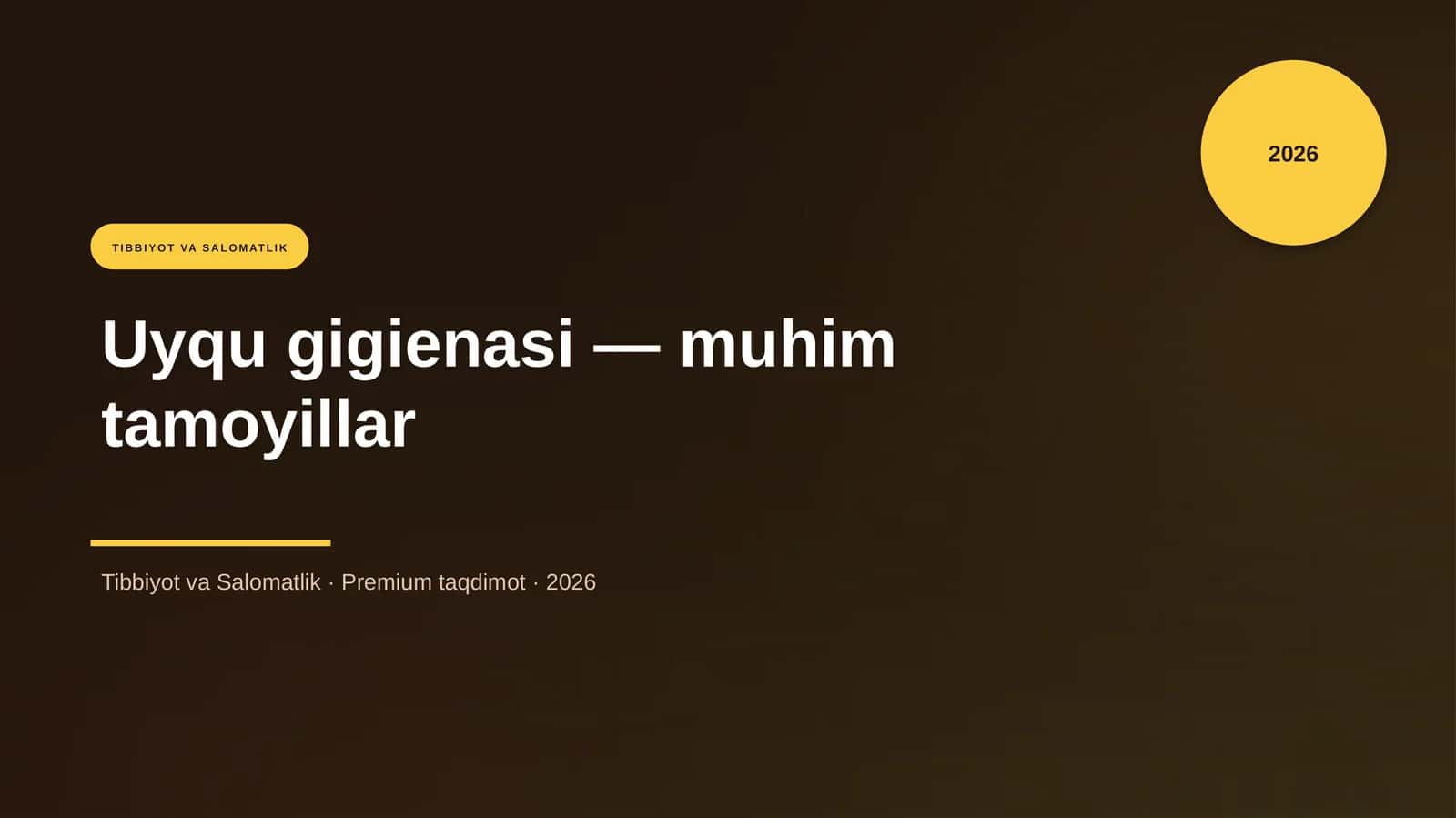 Uyqu gigienasi — muhim tamoyillar