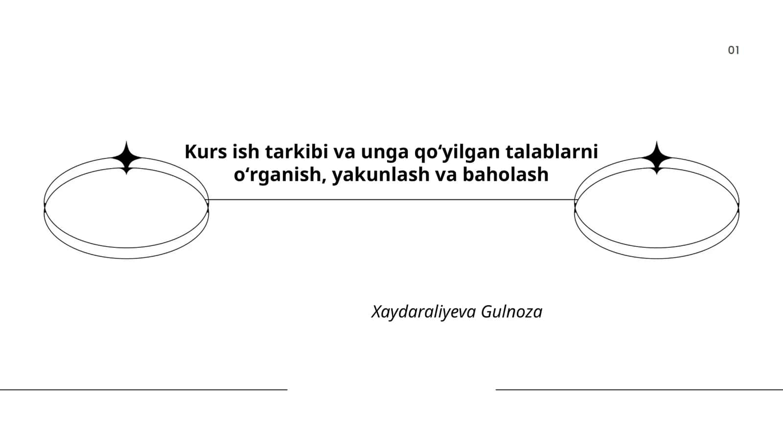 Kurs ish tarkibi va unga qoʻyilgan talablarni oʻrganish, yakunlash va baholash