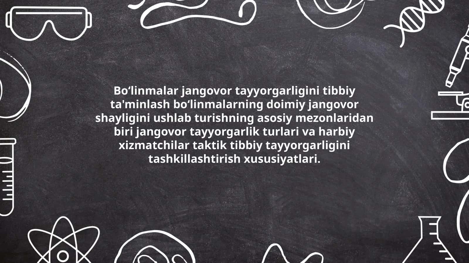 Boʻlinmalar jangovor tayyorgarligini tibbiy ta'minlash