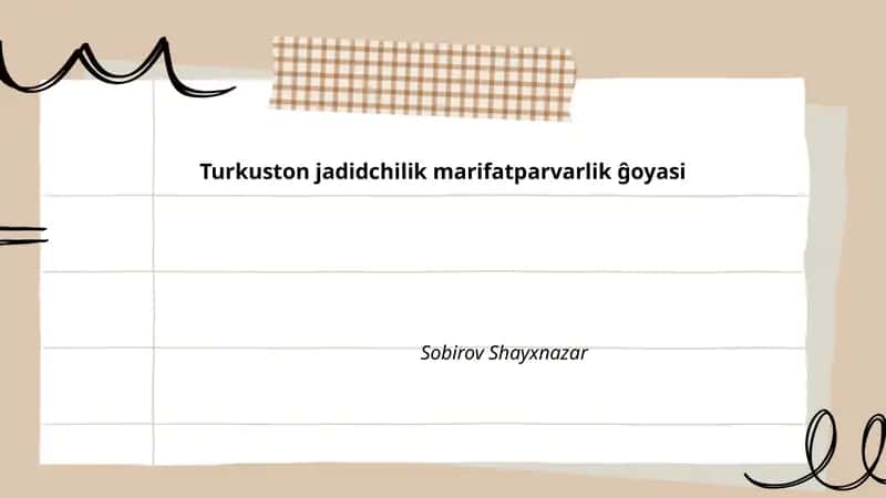 Turkiston jadidchilik marifatparvarlik ĝoyasi