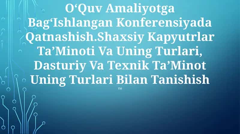 OʻQuv Amaliyotga BagʻIshlangan Konferensiyada Qatnashish