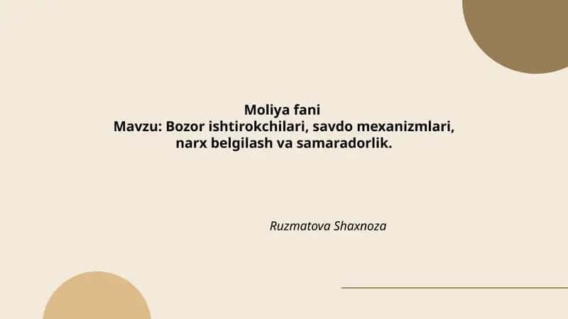 Moliya fani