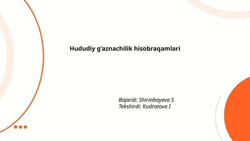 Hududiy g’aznachilik hisobraqamlari