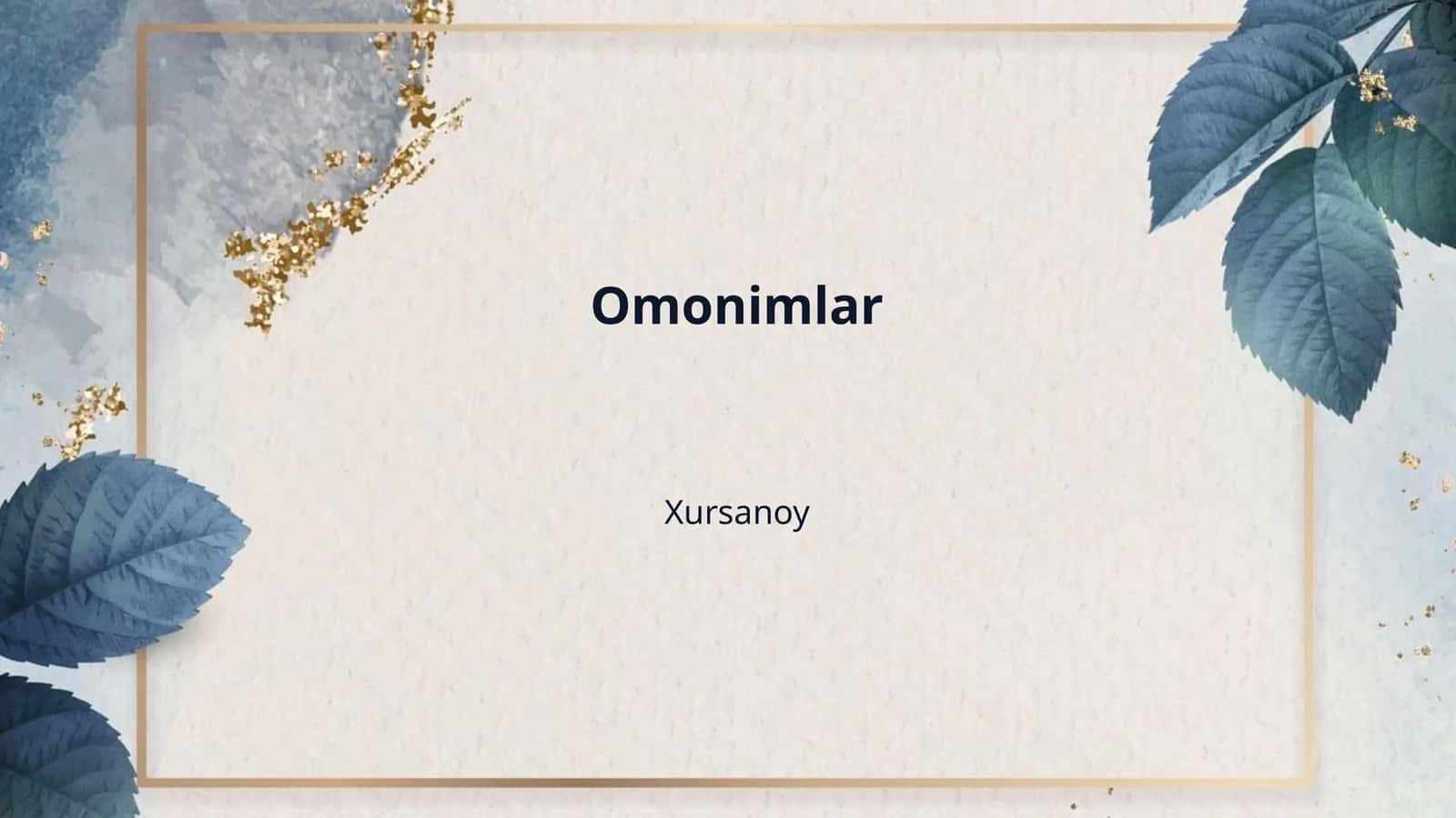 Omonimlar