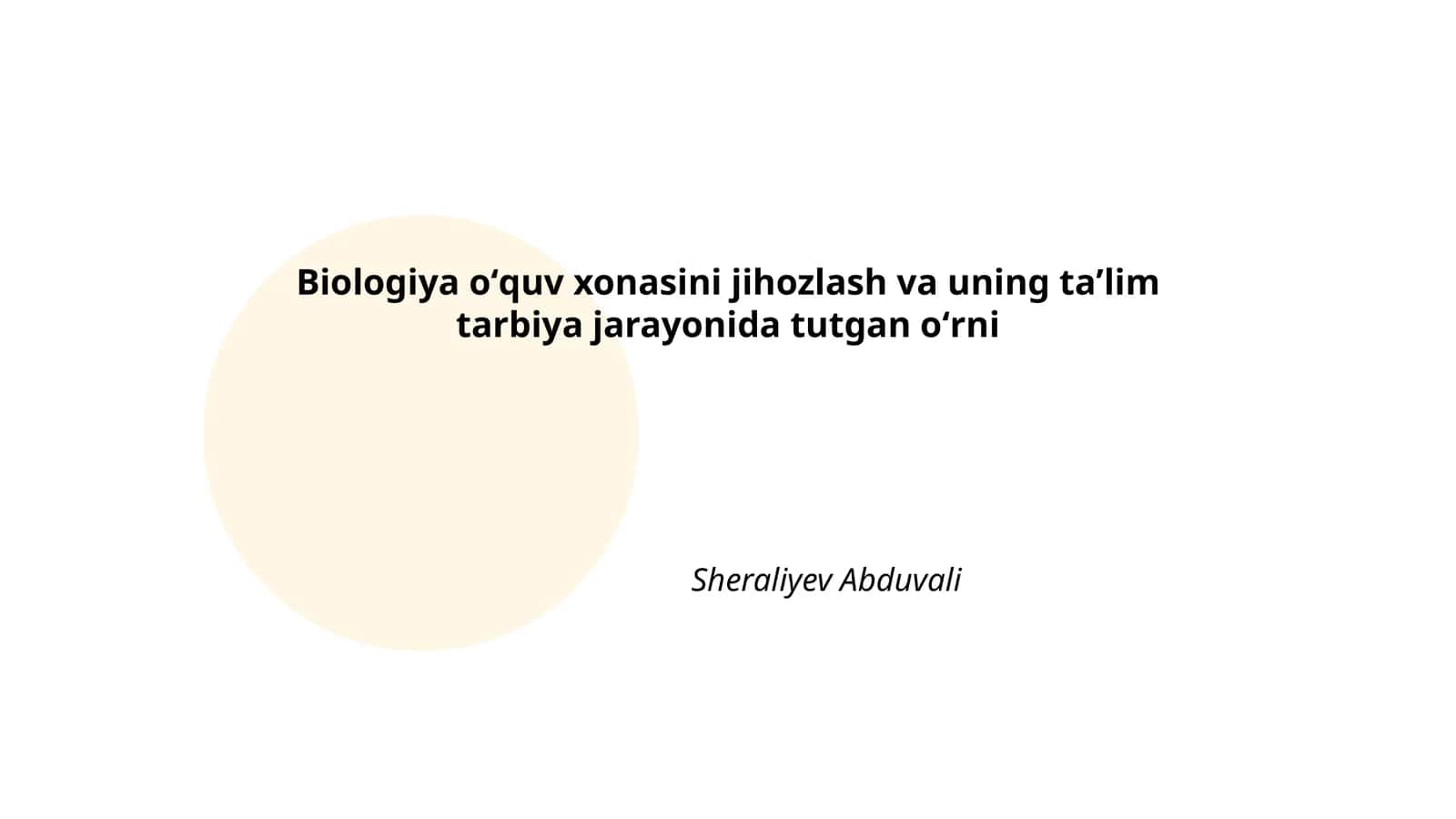 Biologiya oʻquv xonasini jihozlash va uning taʼlim tarbiya jarayonida tutgan oʻrni