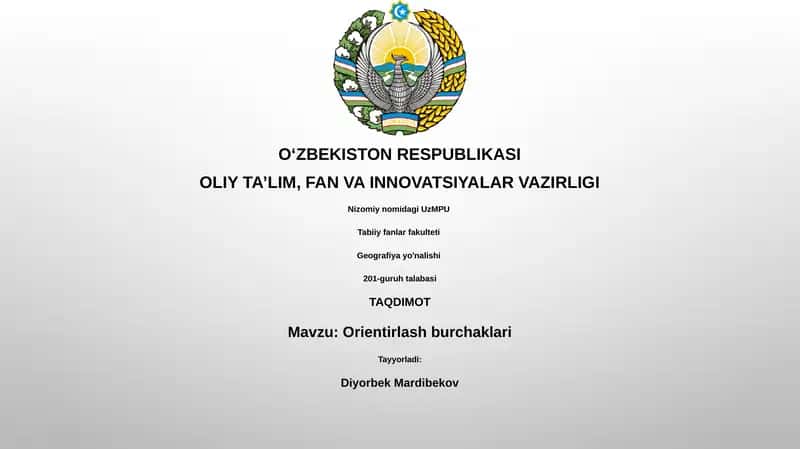 Orientirlash burchaklari