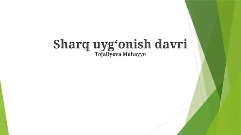 Sharq uygʻonish davri