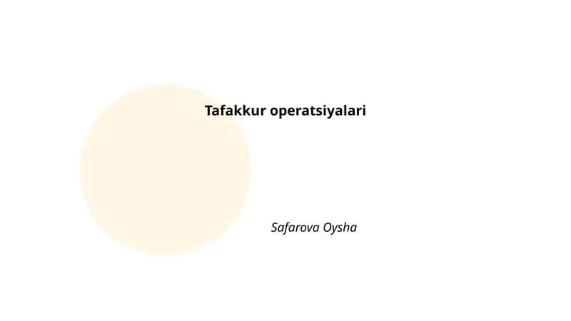 Tafakkur operatsiyalari