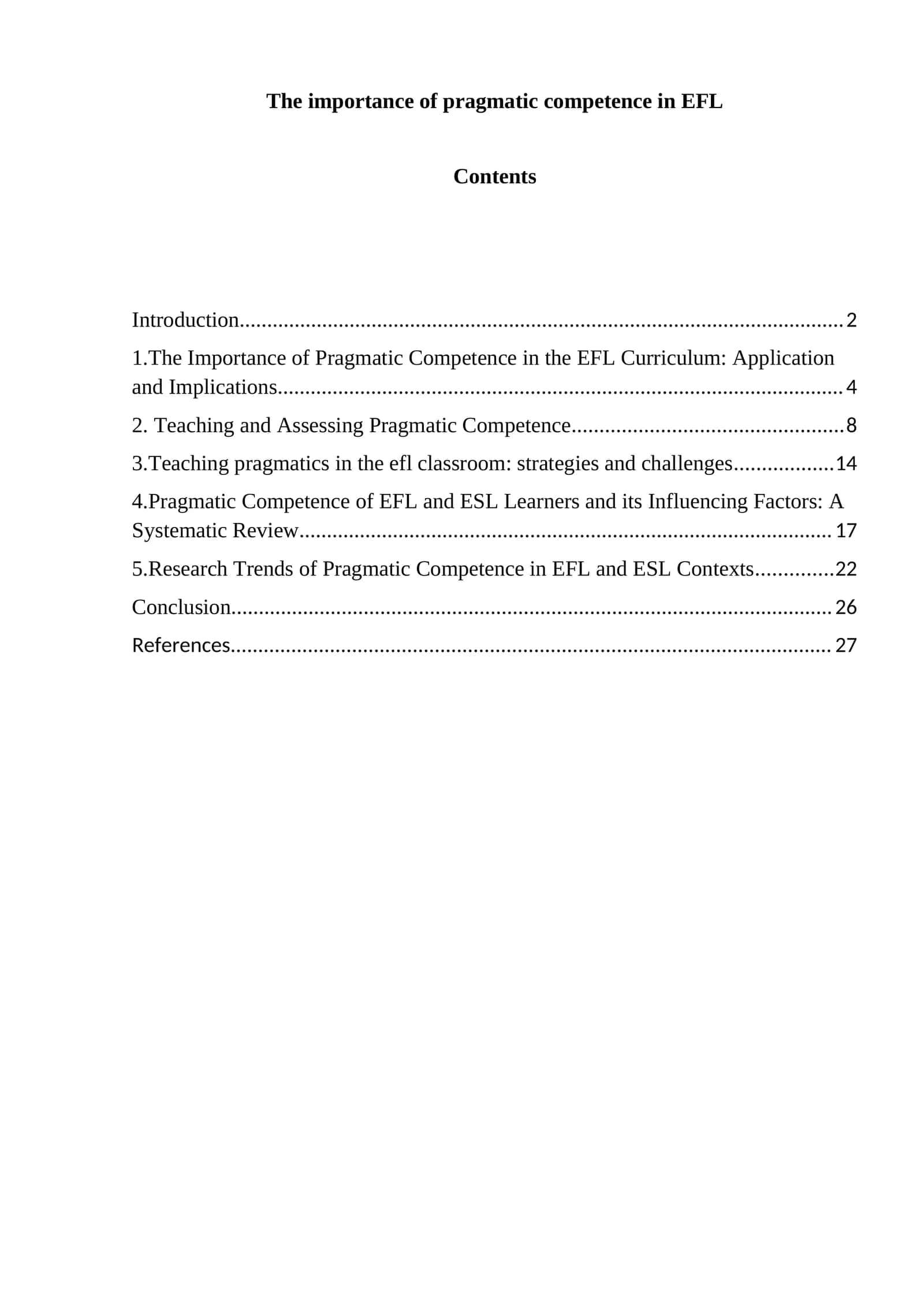 The importance of pragmatic competence in EFL